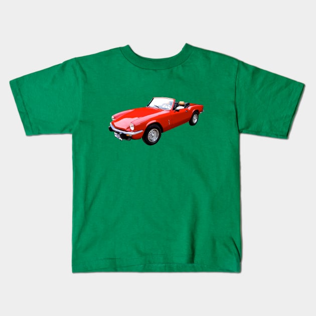 Triumph Spitfire (red) Kids T-Shirt by Midcenturydave